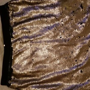 Gold Sequin Flip Skirt
